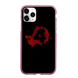 Чехол iPhone 11 Pro матовый Left 4 Dead logo красный, цвет: 3D-малиновый