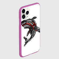 Чехол iPhone 11 Pro матовый Moto shark, цвет: 3D-фиолетовый — фото 2
