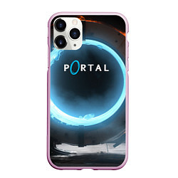 Чехол iPhone 11 Pro матовый Portal logo game, цвет: 3D-розовый