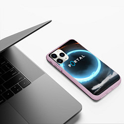 Чехол iPhone 11 Pro матовый Portal logo game, цвет: 3D-розовый — фото 2