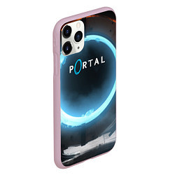 Чехол iPhone 11 Pro матовый Portal logo game, цвет: 3D-розовый — фото 2