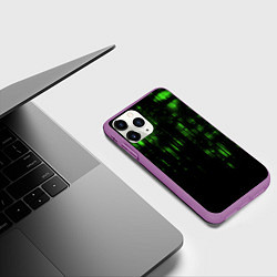 Чехол iPhone 11 Pro матовый Геометрический эффект матрицы, цвет: 3D-фиолетовый — фото 2