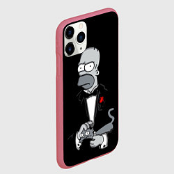 Чехол iPhone 11 Pro матовый Homer - the godfather, цвет: 3D-малиновый — фото 2