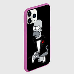 Чехол iPhone 11 Pro матовый Homer - the godfather, цвет: 3D-фиолетовый — фото 2