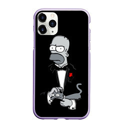 Чехол iPhone 11 Pro матовый Homer - the godfather, цвет: 3D-светло-сиреневый