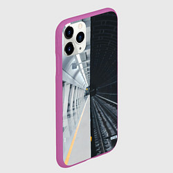 Чехол iPhone 11 Pro матовый Метро Москвы, цвет: 3D-фиолетовый — фото 2