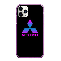 Чехол iPhone 11 Pro матовый Mitsubishi gradient, цвет: 3D-фиолетовый