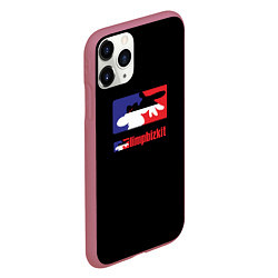 Чехол iPhone 11 Pro матовый Limp Bizkit logo brend, цвет: 3D-малиновый — фото 2