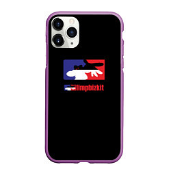 Чехол iPhone 11 Pro матовый Limp Bizkit logo brend, цвет: 3D-фиолетовый