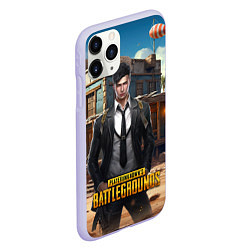 Чехол iPhone 11 Pro матовый PUBG mobile персонаж в костюме, цвет: 3D-светло-сиреневый — фото 2