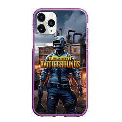 Чехол iPhone 11 Pro матовый PUBG персонаж из игры, цвет: 3D-фиолетовый