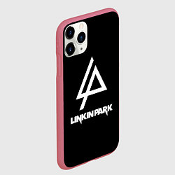 Чехол iPhone 11 Pro матовый Linkin park logo brend music, цвет: 3D-малиновый — фото 2