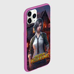 Чехол iPhone 11 Pro матовый PUBG девушка в игре, цвет: 3D-фиолетовый — фото 2