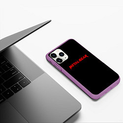 Чехол iPhone 11 Pro матовый Metal gear red logo, цвет: 3D-фиолетовый — фото 2