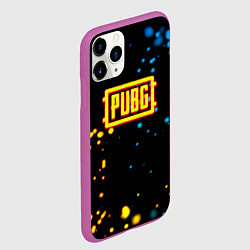 Чехол iPhone 11 Pro матовый PUBG огненное лого, цвет: 3D-фиолетовый — фото 2