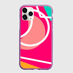 Чехол iPhone 11 Pro матовый Простые формы, цвет: 3D-фиолетовый