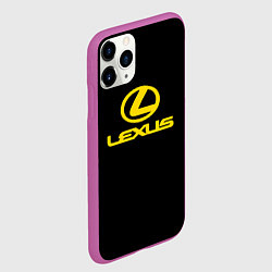 Чехол iPhone 11 Pro матовый Lexus yellow logo, цвет: 3D-фиолетовый — фото 2