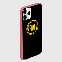 Чехол iPhone 11 Pro матовый FIAT logo yelow, цвет: 3D-малиновый — фото 2