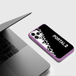 Чехол iPhone 11 Pro матовый Portal geometry steel, цвет: 3D-фиолетовый — фото 2