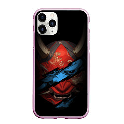 Чехол iPhone 11 Pro матовый Маска демона - Хання, цвет: 3D-розовый