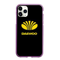 Чехол iPhone 11 Pro матовый Daewoo logo yellow, цвет: 3D-фиолетовый