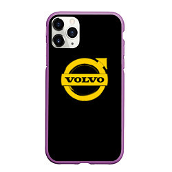 Чехол iPhone 11 Pro матовый Volvo yellow logo, цвет: 3D-фиолетовый