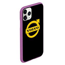 Чехол iPhone 11 Pro матовый Volvo yellow logo, цвет: 3D-фиолетовый — фото 2