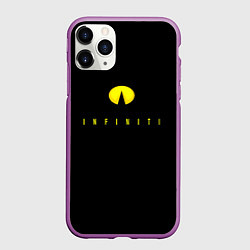 Чехол iPhone 11 Pro матовый Infiniti logo yellow, цвет: 3D-фиолетовый