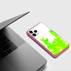 Чехол iPhone 11 Pro матовый Кислотный огонь, цвет: 3D-малиновый — фото 2