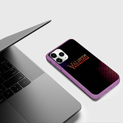 Чехол iPhone 11 Pro матовый Valheim logo pattern, цвет: 3D-фиолетовый — фото 2