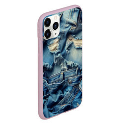 Чехол iPhone 11 Pro матовый Denim rags - fashion trend, цвет: 3D-розовый — фото 2
