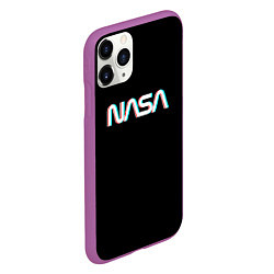 Чехол iPhone 11 Pro матовый NASA glitch, цвет: 3D-фиолетовый — фото 2