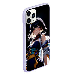 Чехол iPhone 11 Pro матовый Genshin impact - shogun raiden, цвет: 3D-светло-сиреневый — фото 2