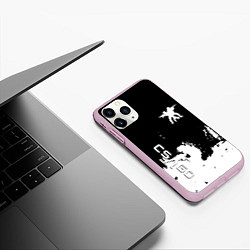 Чехол iPhone 11 Pro матовый Контра белые лого, цвет: 3D-розовый — фото 2