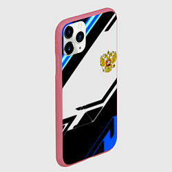 Чехол iPhone 11 Pro матовый Россия геометрия текстура, цвет: 3D-малиновый — фото 2