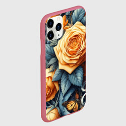 Чехол iPhone 11 Pro матовый Композиция из всякой всячины с розой - нейросеть, цвет: 3D-малиновый — фото 2