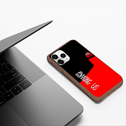 Чехол iPhone 11 Pro матовый Амонг ас геометрия красный, цвет: 3D-коричневый — фото 2