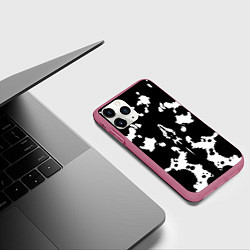 Чехол iPhone 11 Pro матовый Тест Роршаха - нейросеть, цвет: 3D-малиновый — фото 2