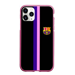 Чехол iPhone 11 Pro матовый Barcelona line, цвет: 3D-малиновый