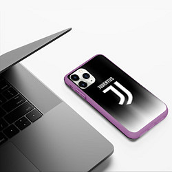 Чехол iPhone 11 Pro матовый Ювентус серый градиент, цвет: 3D-фиолетовый — фото 2