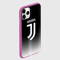 Чехол iPhone 11 Pro матовый Ювентус серый градиент, цвет: 3D-фиолетовый — фото 2