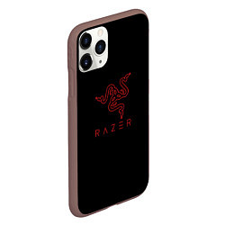 Чехол iPhone 11 Pro матовый Razer red logo, цвет: 3D-коричневый — фото 2