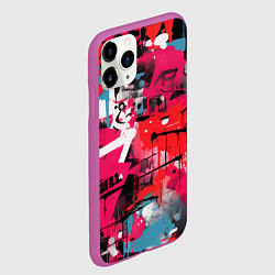 Чехол iPhone 11 Pro матовый Красное граффити, цвет: 3D-фиолетовый — фото 2