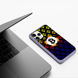 Чехол iPhone 11 Pro матовый Bitcoin binance, цвет: 3D-светло-сиреневый — фото 2