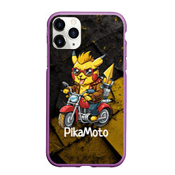 Чехол iPhone 11 Pro матовый Пикачу мотоциклист
