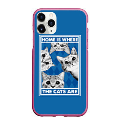 Чехол iPhone 11 Pro матовый Home is where the cats are