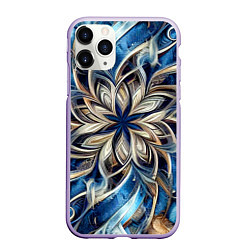 Чехол iPhone 11 Pro матовый Джинса и цветочный орнамент - нейросеть, цвет: 3D-светло-сиреневый