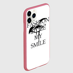 Чехол iPhone 11 Pro матовый Мода украла мою улыбку, цвет: 3D-малиновый — фото 2