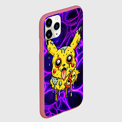 Чехол iPhone 11 Pro матовый Растекшийся Пикачу зомби на неоне, цвет: 3D-малиновый — фото 2