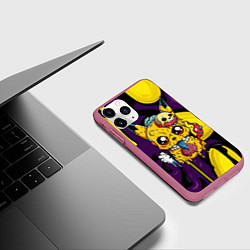 Чехол iPhone 11 Pro матовый Зомби Пикачу и желтые пятна, цвет: 3D-малиновый — фото 2